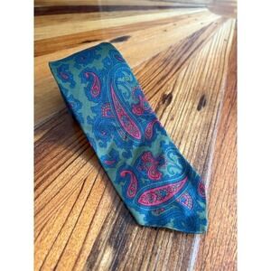Stagg Paisley Silk Tie Mens Green Blue Red Necktie Business Casual